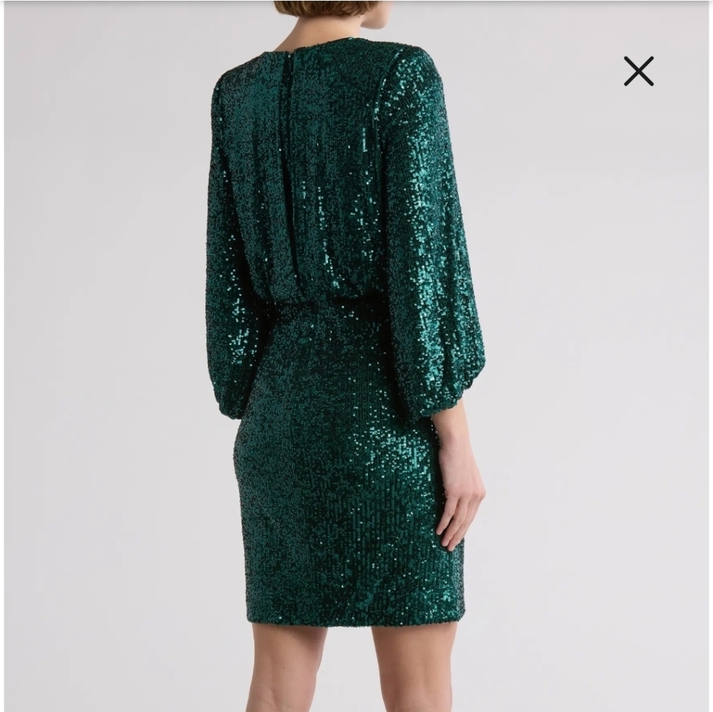 NWT Vince Camuto Green Sequin Mini Dress - Picture 2 of 5